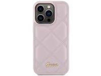 Guess Quilted Metal Logo case for iPhone 15 Pro Max - pink Guess Quilted Metal Logo case for iPhone 15 Pro Max - pink