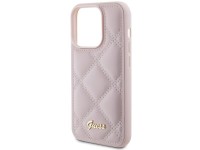 Guess Quilted Metal Logo case for iPhone 15 Pro Max - pink Guess Quilted Metal Logo case for iPhone 15 Pro Max - pink
