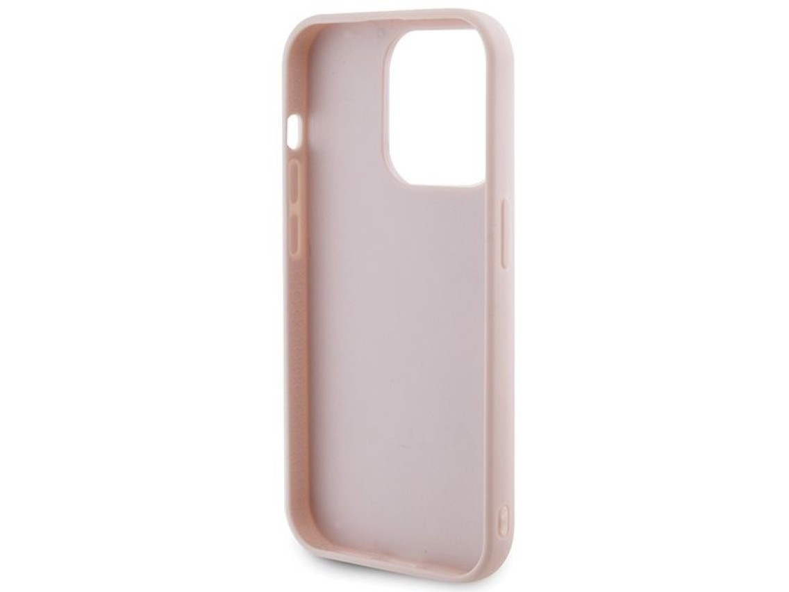 Guess Quilted Metal Logo case for iPhone 15 Pro Max - pink