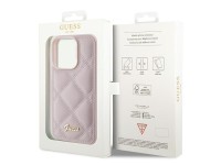 Guess Quilted Metal Logo case for iPhone 15 Pro Max - pink Guess Quilted Metal Logo case for iPhone 15 Pro Max - pink