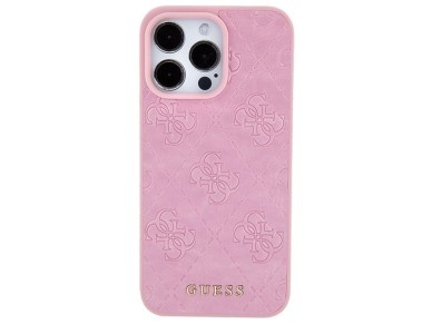 Capa r�gida Guess GUHCP15XP4EPMP para iPhone 15 Pro Max 6.7" rosa/rosa com detalhes em couro e tecno