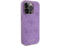 Guess Leather 4G Stamped case for iPhone 15 Pro - purple Guess Leather 4G Stamped case for iPhone 15 Pro - purple