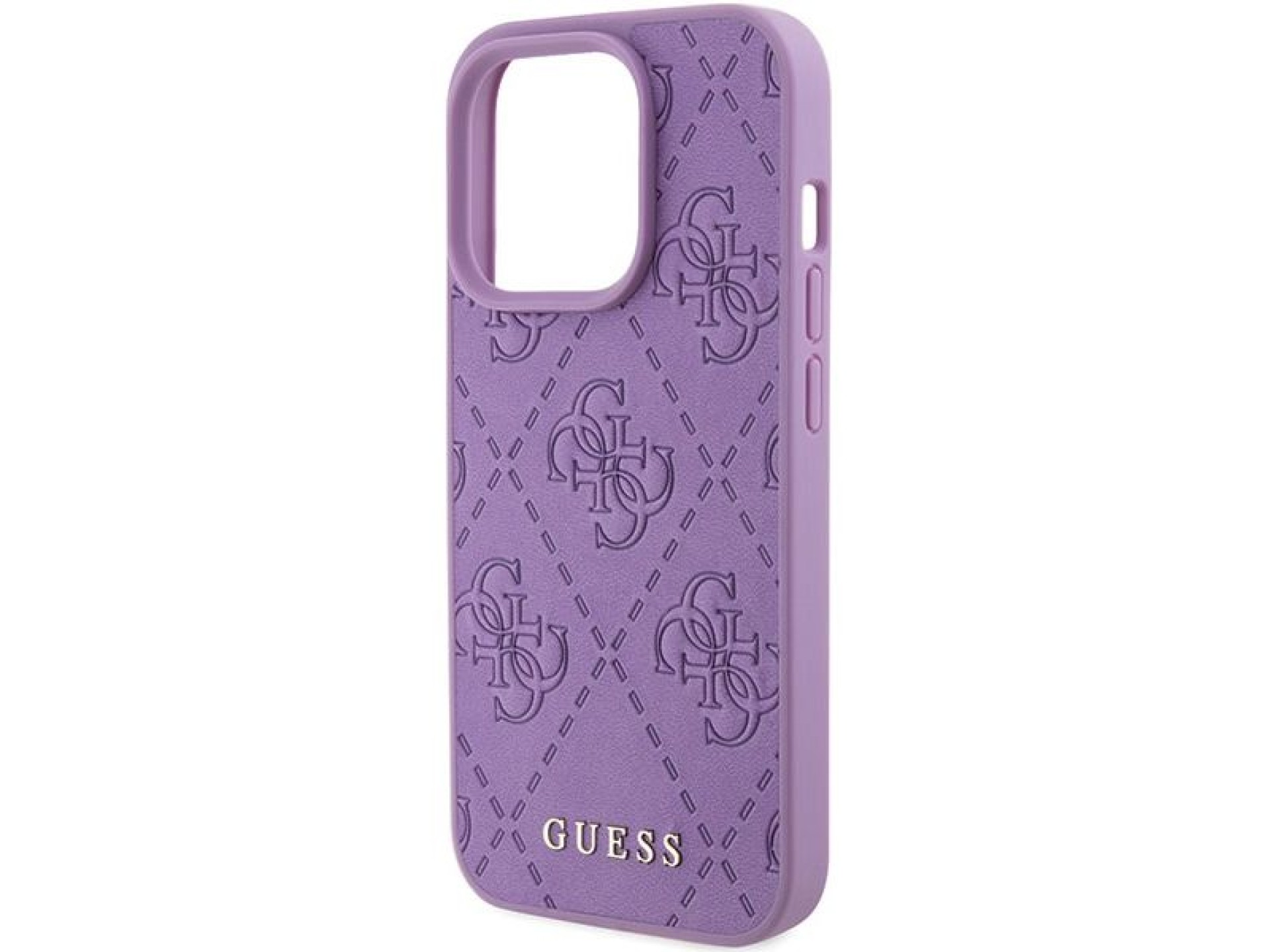 Guess Leather 4G Stamped case for iPhone 15 Pro - purple