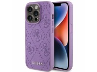 Guess Leather 4G Stamped case for iPhone 15 Pro Max - purple Guess Leather 4G Stamped case for iPhone 15 Pro Max - purple