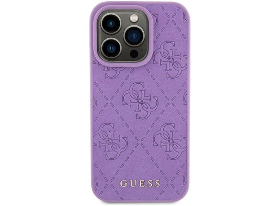 Guess Leather 4G Stamped case for iPhone 15 Pro Max - purple