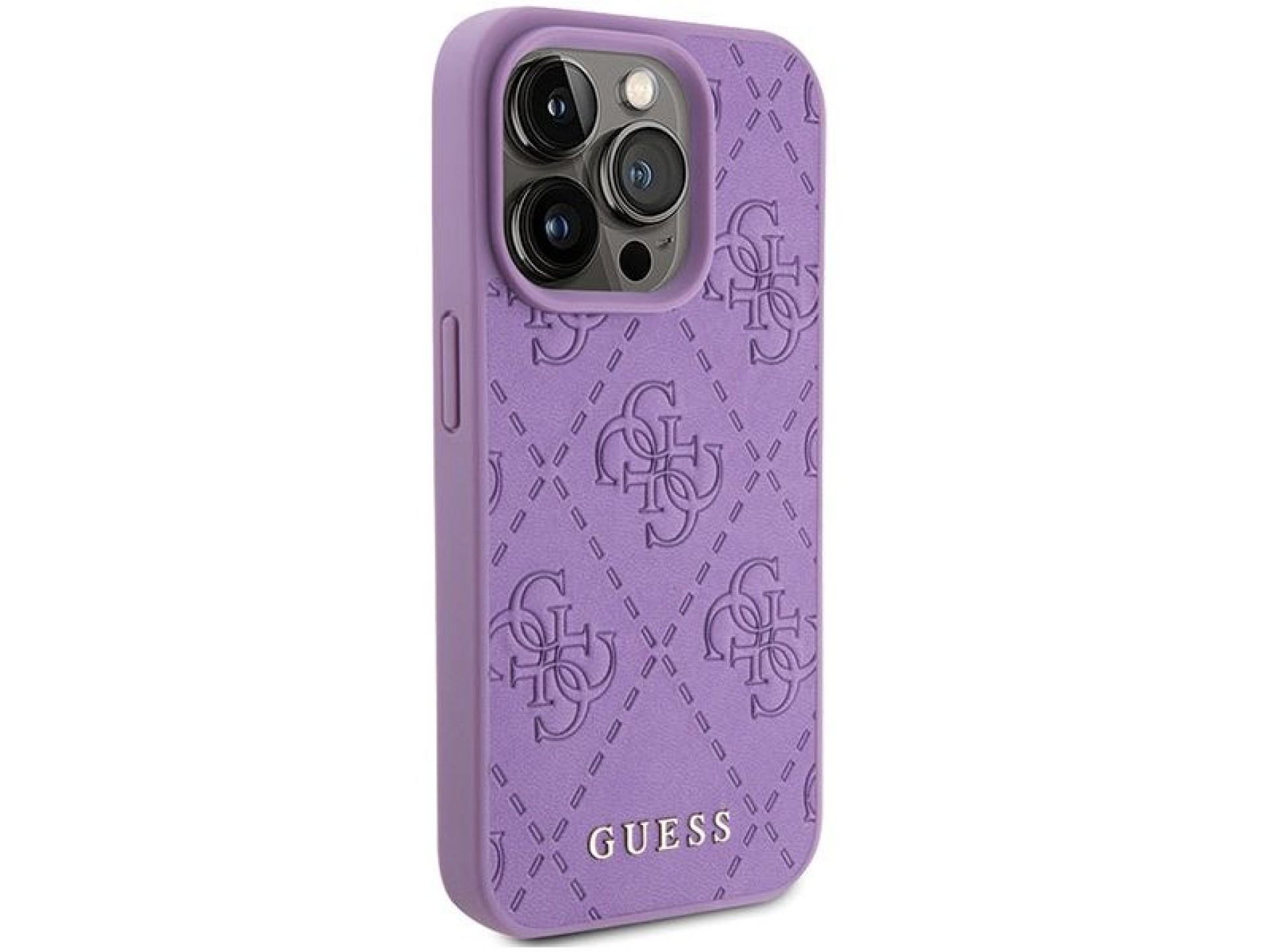 Guess Leather 4G Stamped case for iPhone 15 Pro Max - purple