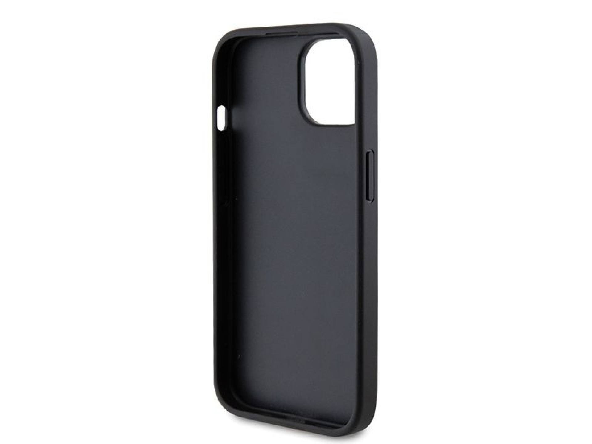 Capa rígida preta/preta Guess GUHCP15MPS4DGPK para iPhone 15 Plus de 6,7 polegadas com logotipo metá