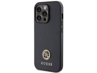 Capa rígida preta/preta Guess GUHCP15LPS4DGPK para iPhone 15 Pro de 6,1 polegadas com logotipo metál Capa rígida preta/preta Guess GUHCP15LPS4DGPK para iPhone 15 Pro de 6,1 polegadas com logotipo metál