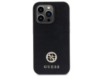 Capa rígida preta/preta Guess GUHCP15LPS4DGPK para iPhone 15 Pro de 6,1 polegadas com logotipo metál Capa rígida preta/preta Guess GUHCP15LPS4DGPK para iPhone 15 Pro de 6,1 polegadas com logotipo metál