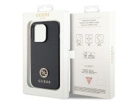 Capa rígida preta/preta Guess GUHCP15LPS4DGPK para iPhone 15 Pro de 6,1 polegadas com logotipo metál Capa rígida preta/preta Guess GUHCP15LPS4DGPK para iPhone 15 Pro de 6,1 polegadas com logotipo metál