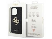 Funda Guess de piel perforada con logo brillante 4G para iPhone 15 Pro - Negra Funda Guess de piel perforada con logo brillante 4G para iPhone 15 Pro - Negra