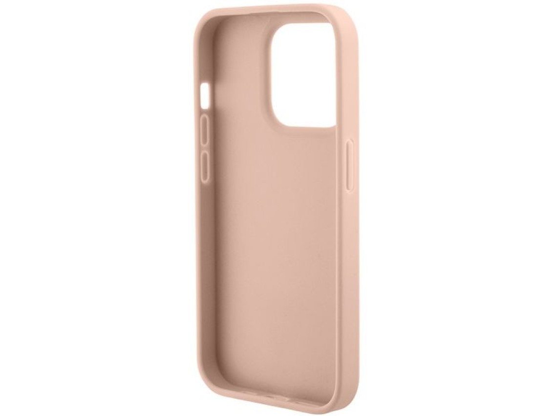 Guess Croco Triangle Metal Logo case for iPhone 15 Pro - pink