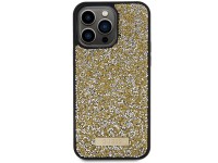 Capa Guess com logo metálico em strass para iPhone 15 Pro Max - amarela Capa Guess com logo metálico em strass para iPhone 15 Pro Max - amarela