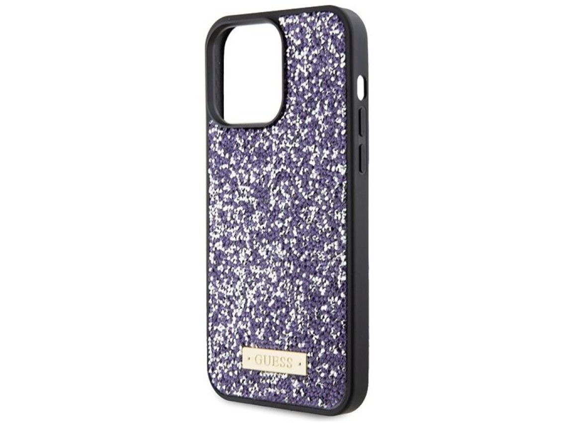 Guess Rhinestone Metal Logo case for iPhone 15 Pro Max - pink