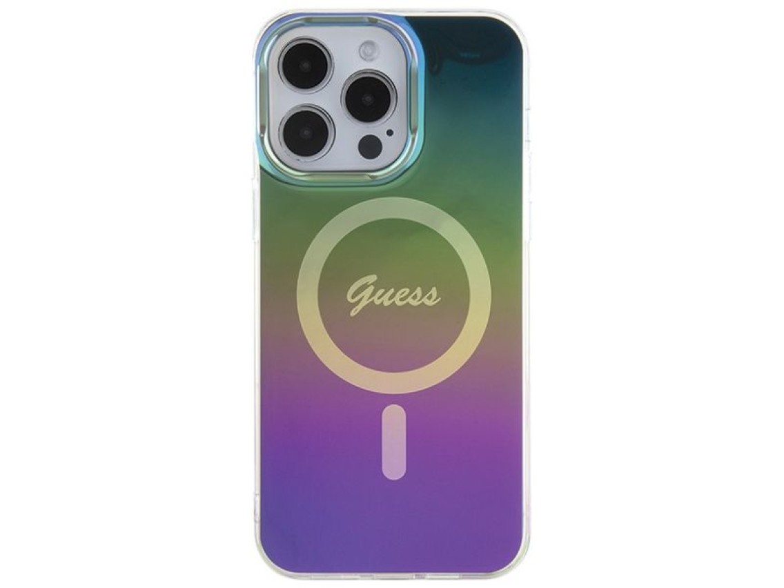 Funda Guess IML Iridescent MagSafe para iPhone 15 Pro - negra