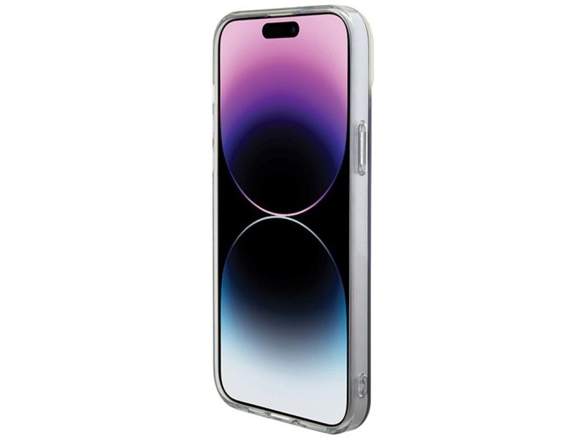 Funda Guess IML Iridescent MagSafe para iPhone 15 Pro - negra