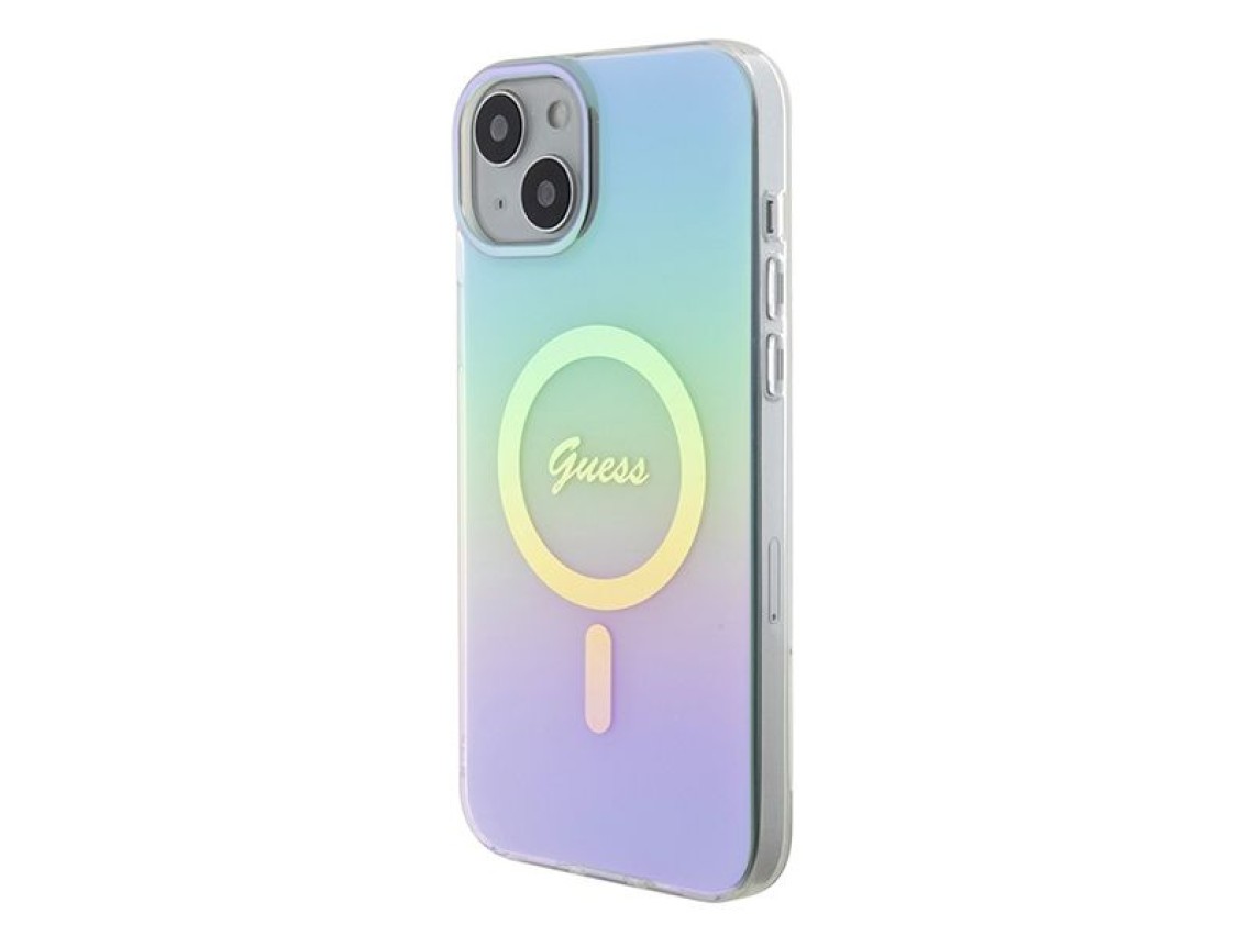 Funda rígida Guess GUHMP15MHITSQ para iPhone 15 Plus de 6,7" color turquesa/turquesa, con aislamient