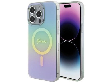Guess IML Iridescent MagSafe case for iPhone 15 Pro - turquoise Guess IML Iridescent MagSafe case for iPhone 15 Pro - turquoise