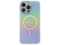 Capa Guess IML Iridescent MagSafe para iPhone 15 Pro - turquesa