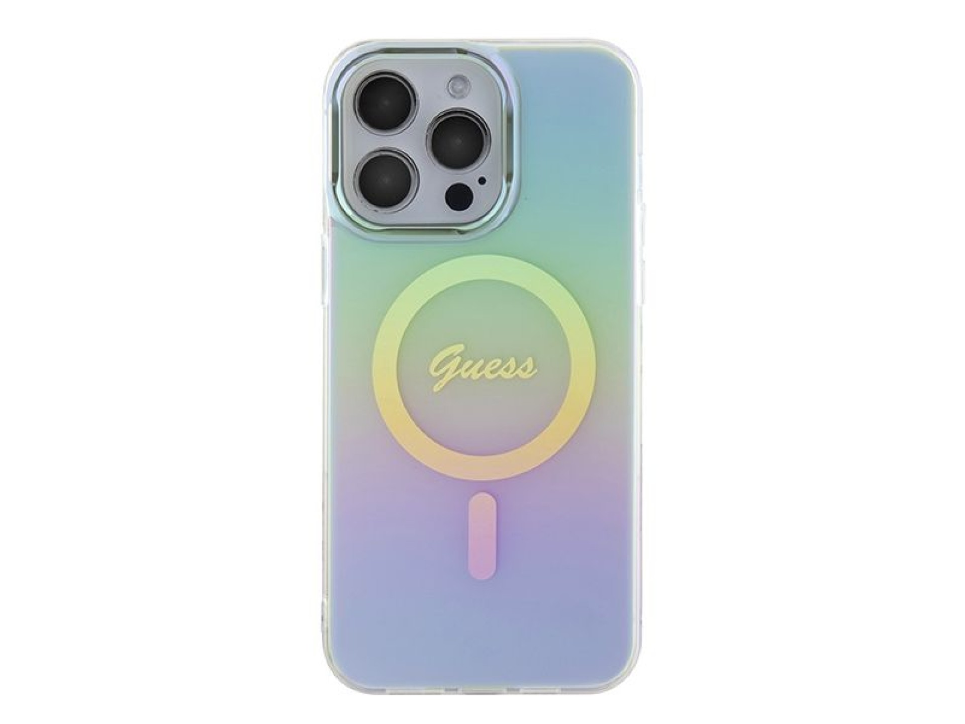 Capa rígida Guess GUHMP15XHITSQ para iPhone 15 Pro Max turquesa/turquesa com tecnologia IML Iridesce