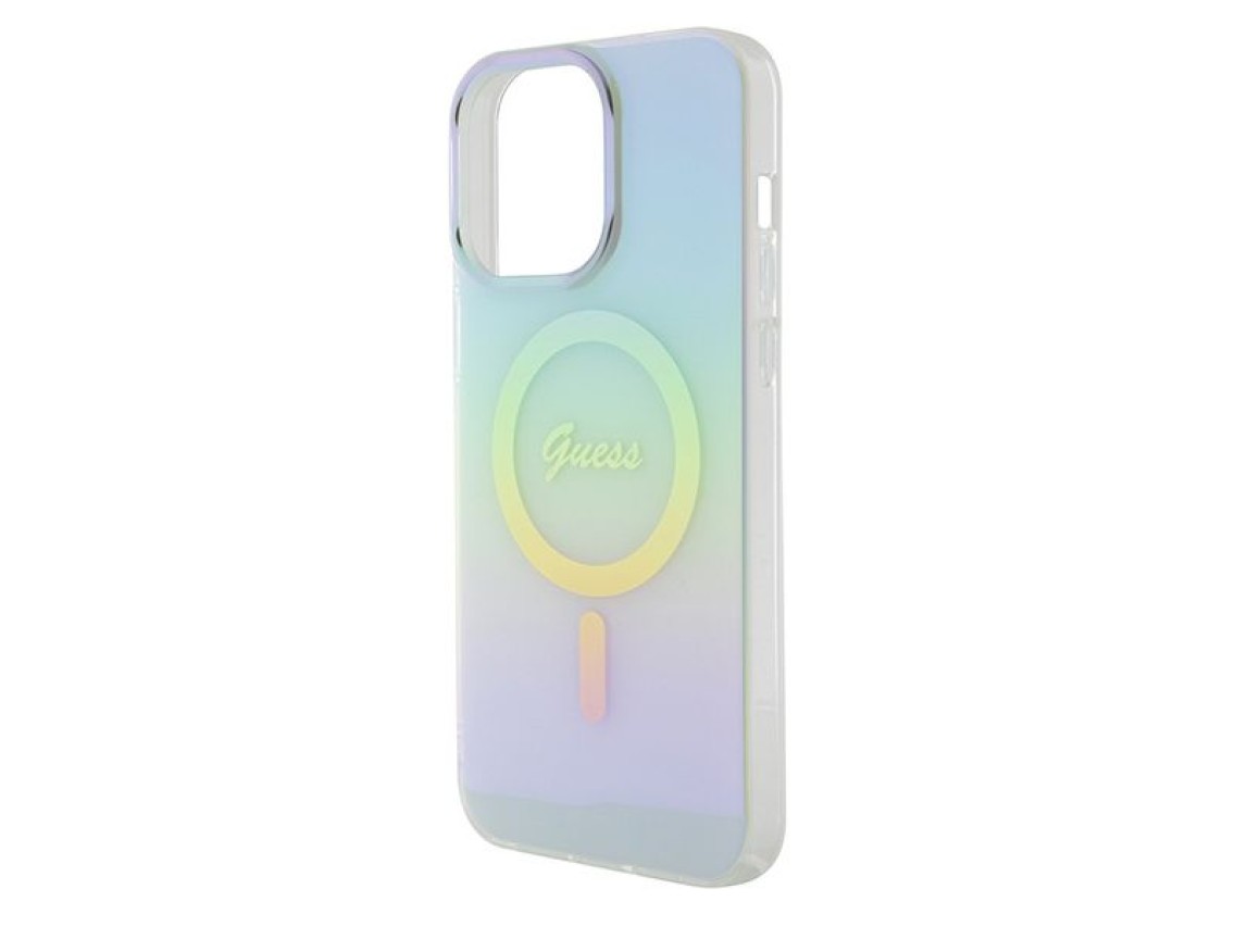 Capa rígida Guess GUHMP15XHITSQ para iPhone 15 Pro Max turquesa/turquesa com tecnologia IML Iridesce