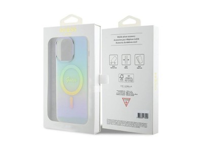 Guess GUHMP15XHITSQ iPhone 15 Pro Max turquoise/turquoise hardcase IML Iridescent MagSafe Guess GUHMP15XHITSQ iPhone 15 Pro Max turquoise/turquoise hardcase IML Iridescent MagSafe