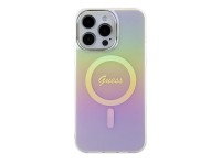 Capa rígida rosa/rosa Guess GUHMP15XHITSP para iPhone 15 Pro Max 6.7" com acabamento IML iridescente Capa rígida rosa/rosa Guess GUHMP15XHITSP para iPhone 15 Pro Max 6.7" com acabamento IML iridescente