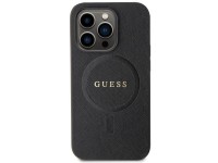 Capa Guess GUHMP14LPSAHMCK para iPhone 14 Pro - preta Saffiano MagSafe