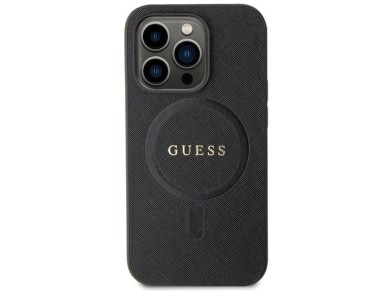 Funda Guess GUHMP14LPSAHMCK para iPhone 14 Pro - Saffiano negro MagSafe