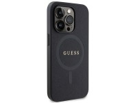 Capa Guess GUHMP14LPSAHMCK para iPhone 14 Pro - preta Saffiano MagSafe