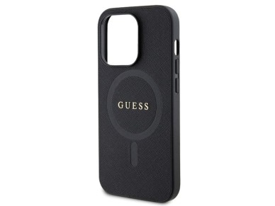 Guess GUHMP14LPSAHMCK case for iPhone 14 Pro - black Saffiano MagSafe