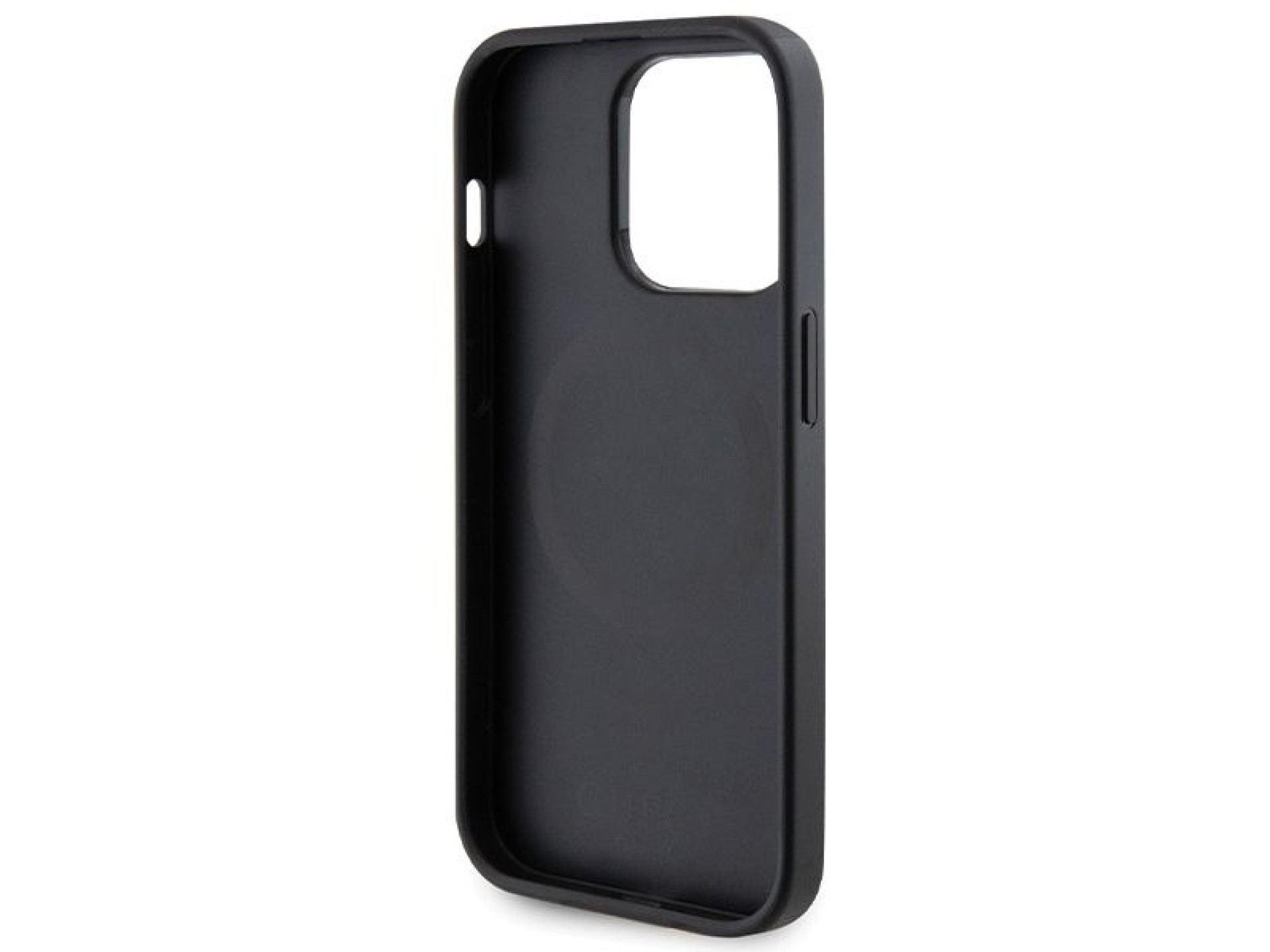 Capa Guess GUHMP14LPSAHMCK para iPhone 14 Pro - preta Saffiano MagSafe