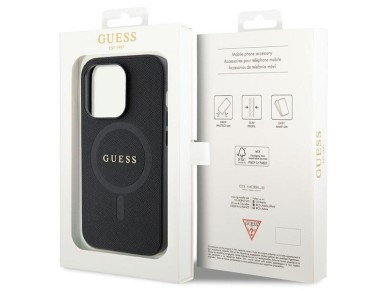 Guess GUHMP14LPSAHMCK case for iPhone 14 Pro - black Saffiano MagSafe Guess GUHMP14LPSAHMCK case for iPhone 14 Pro - black Saffiano MagSafe