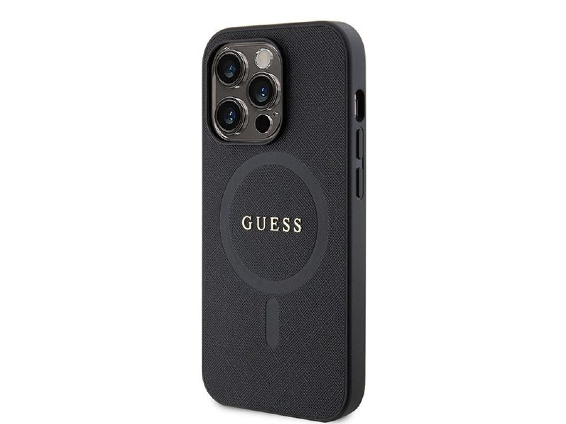 Guess GUHMP15XPSAHMCK iPhone 15 Pro Max 6.7" black/black hardcase Saffiano MagSafe