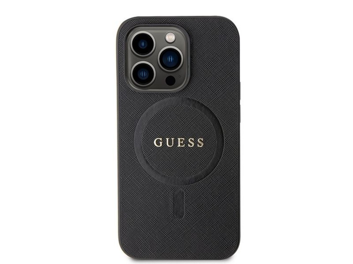 Guess GUHMP15XPSAHMCK iPhone 15 Pro Max 6.7" black/black hardcase Saffiano MagSafe