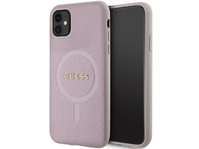 Guess GUHMN61PSAHMCP case for iPhone 11 / Xr - pink Saffiano MagSafe