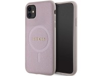Guess GUHMN61PSAHMCP case for iPhone 11 / Xr - pink Saffiano MagSafe