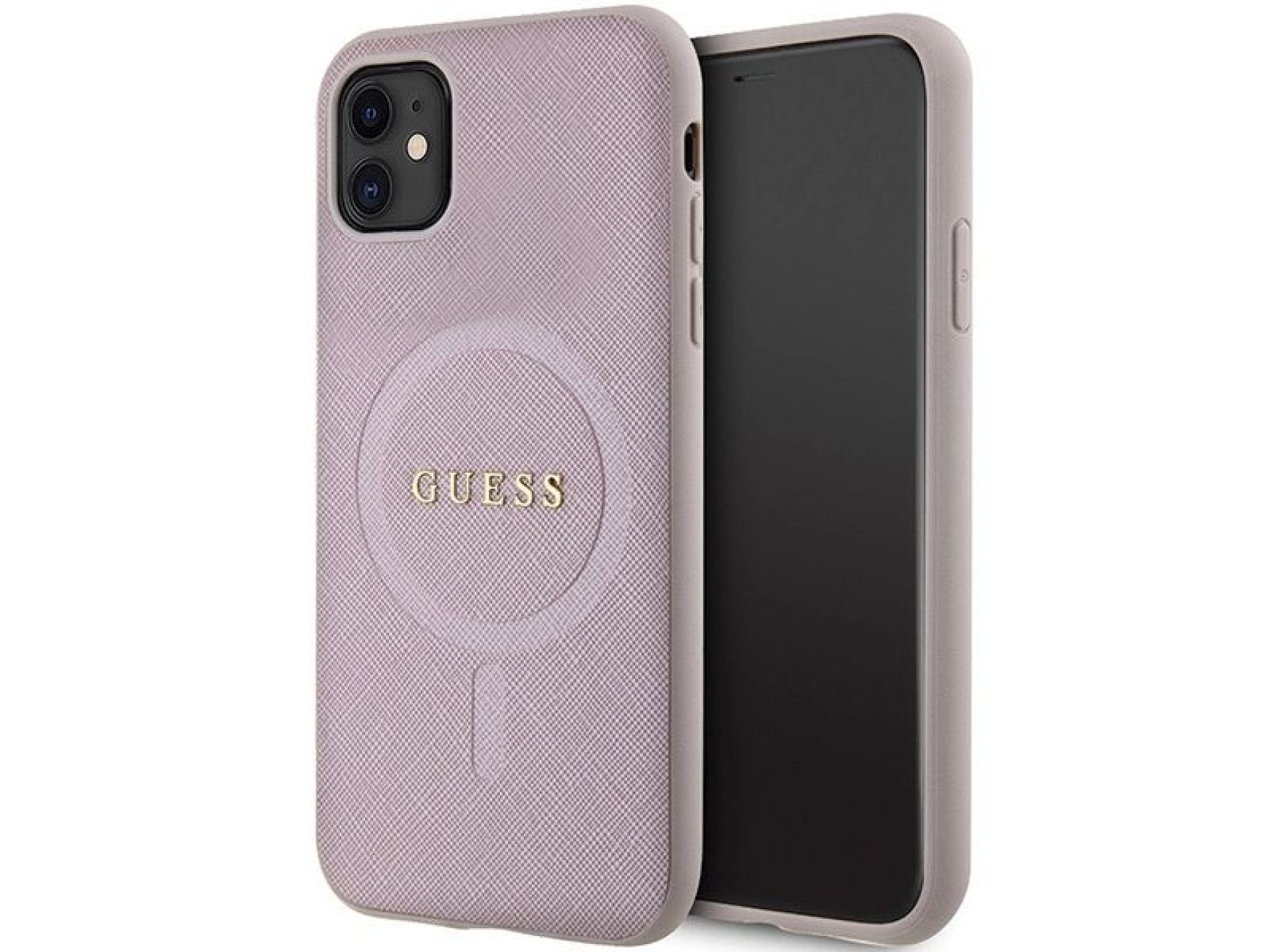 Guess GUHMN61PSAHMCP case for iPhone 11 / Xr - pink Saffiano MagSafe