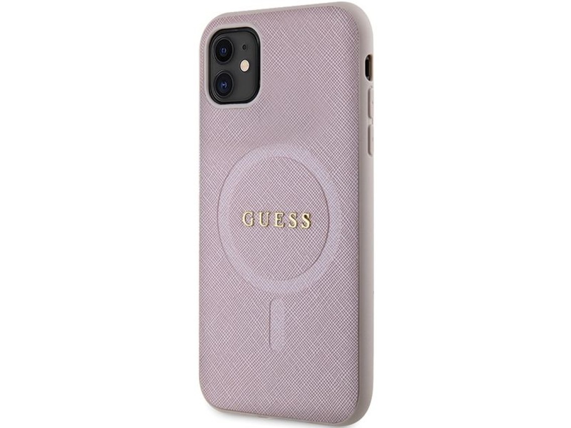 Guess GUHMN61PSAHMCP case for iPhone 11 / Xr - pink Saffiano MagSafe