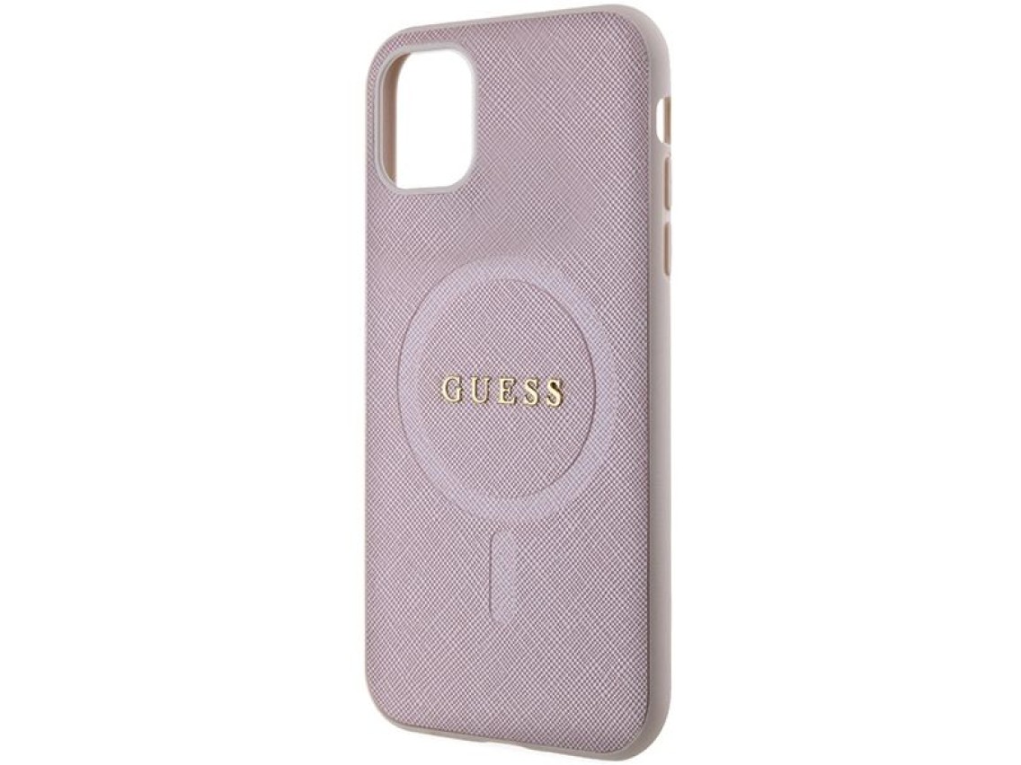Guess GUHMN61PSAHMCP case for iPhone 11 / Xr - pink Saffiano MagSafe