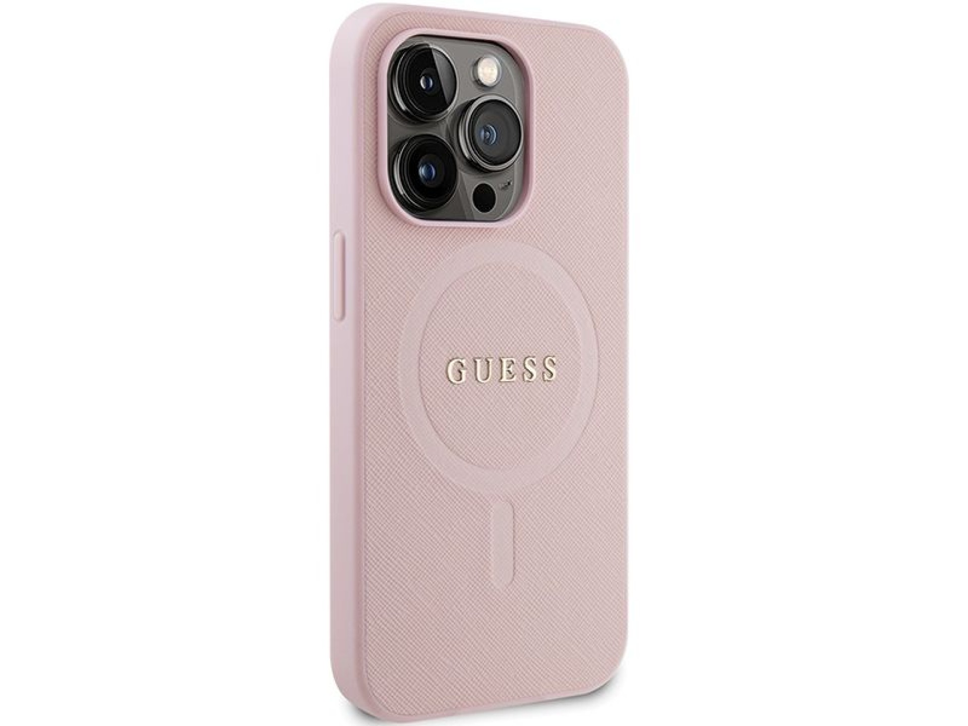 Capa Guess GUHMP14XPSAHMCP para iPhone 14 Pro Max - rosa Saffiano MagSafe