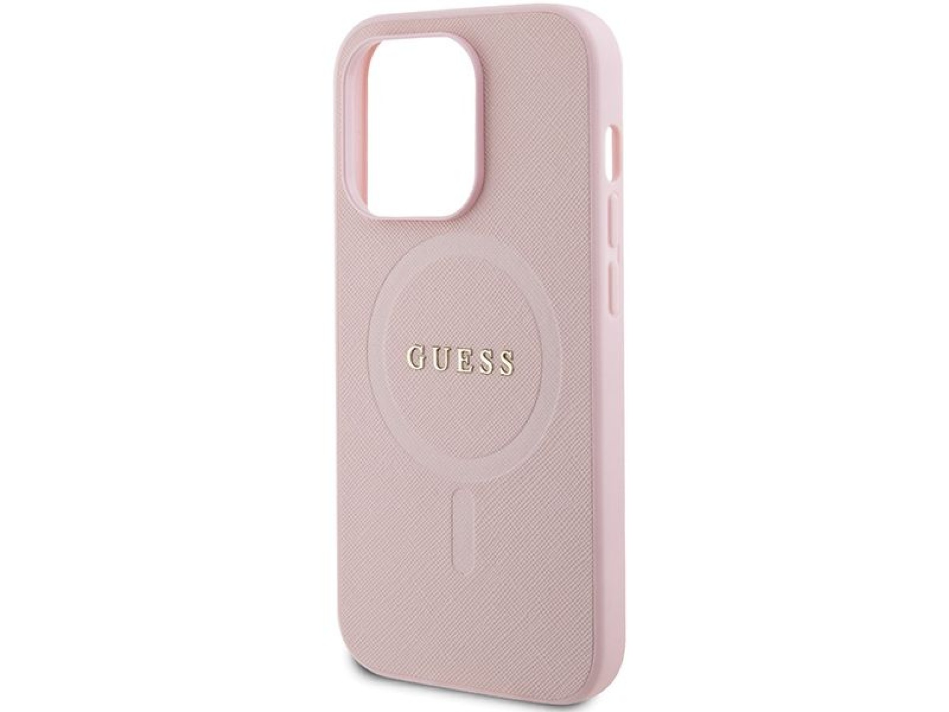Capa Guess GUHMP14XPSAHMCP para iPhone 14 Pro Max - rosa Saffiano MagSafe