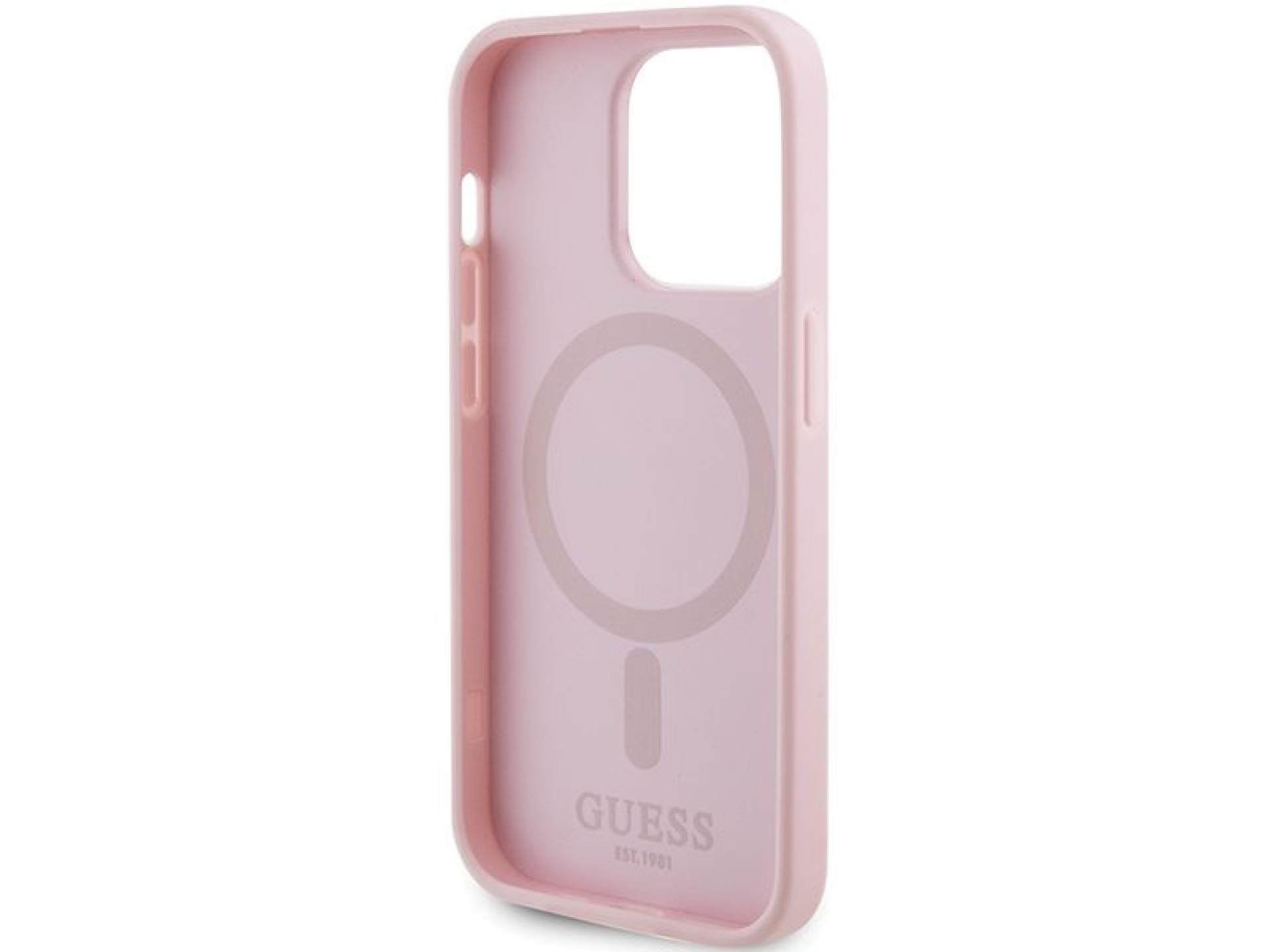 Capa Guess GUHMP14XPSAHMCP para iPhone 14 Pro Max - rosa Saffiano MagSafe