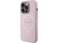 Capa Guess Saffiano MagSafe para iPhone 15 Pro - rosa Capa Guess Saffiano MagSafe para iPhone 15 Pro - rosa