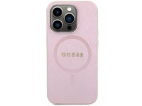 Capa Guess Saffiano MagSafe para iPhone 15 Pro - rosa Capa Guess Saffiano MagSafe para iPhone 15 Pro - rosa