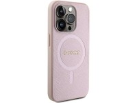Capa Guess Saffiano MagSafe para iPhone 15 Pro - rosa Capa Guess Saffiano MagSafe para iPhone 15 Pro - rosa