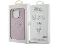 Capa Guess Saffiano MagSafe para iPhone 15 Pro - rosa Capa Guess Saffiano MagSafe para iPhone 15 Pro - rosa