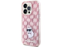 Funda para iPhone 15 Pro con monograma de Karl Lagerfeld (modelo Choupette) - Rosa Funda para iPhone 15 Pro con monograma de Karl Lagerfeld (modelo Choupette) - Rosa