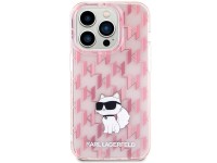 Funda para iPhone 15 Pro con monograma de Karl Lagerfeld (modelo Choupette) - Rosa Funda para iPhone 15 Pro con monograma de Karl Lagerfeld (modelo Choupette) - Rosa