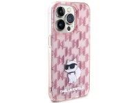 Funda para iPhone 15 Pro con monograma de Karl Lagerfeld (modelo Choupette) - Rosa Funda para iPhone 15 Pro con monograma de Karl Lagerfeld (modelo Choupette) - Rosa